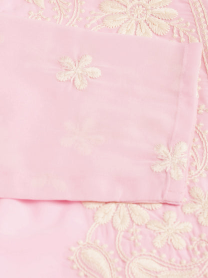 RATAN Women's Georgette Straight Lucknowi Chikankari Ethinic Wear Kurta