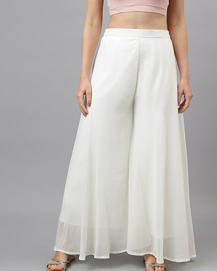 Women’s Freesize Georgette Flared Sharara Palazzo Pant with Lining
