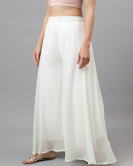 Women’s Freesize Georgette Flared Sharara Palazzo Pant with Lining