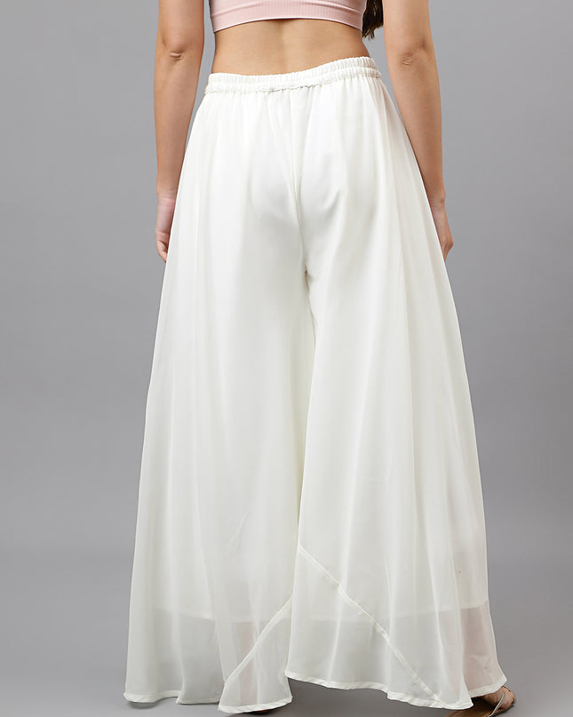 Women’s Freesize Georgette Flared Sharara Palazzo Pant with Lining