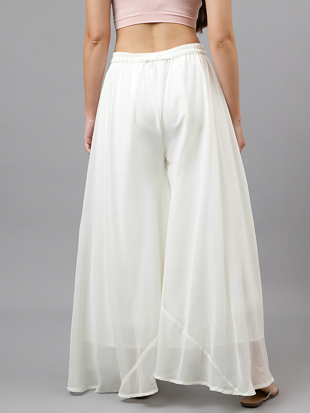 Women’s Freesize Georgette Flared Sharara Palazzo Pant with Lining