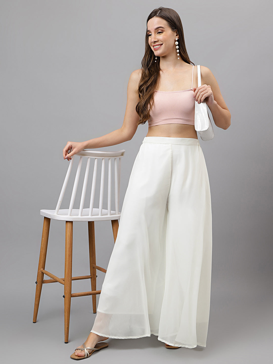 Women’s Freesize Georgette Flared Sharara Palazzo Pant with Lining