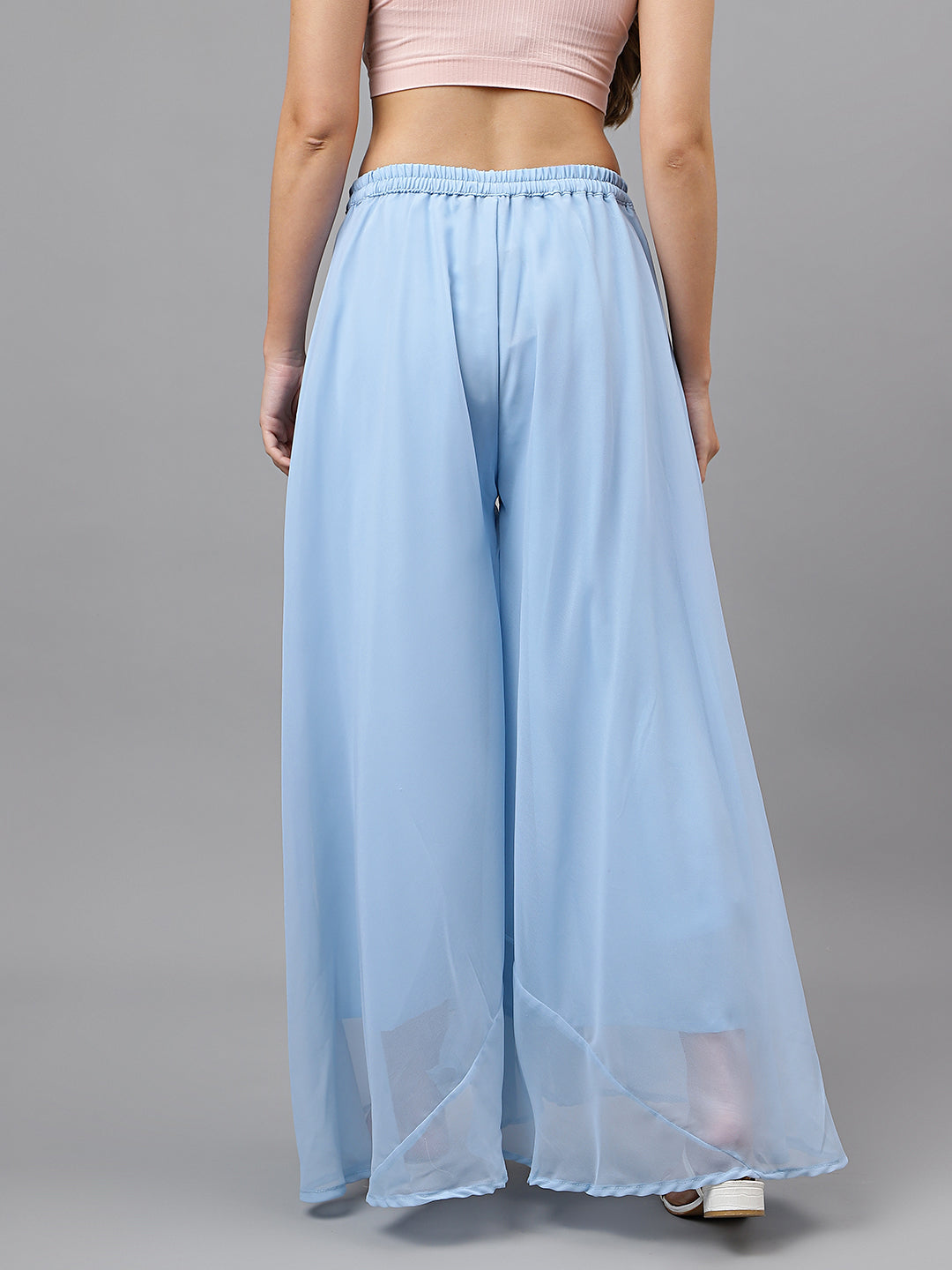 Women’s Freesize Georgette Flared Sharara Palazzo Pant with Lining