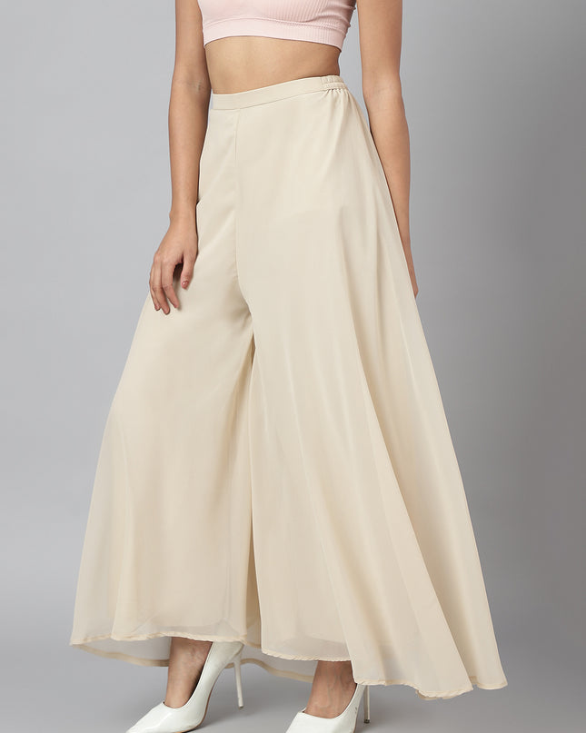Women’s Freesize Georgette Flared Sharara Palazzo Pant with Lining