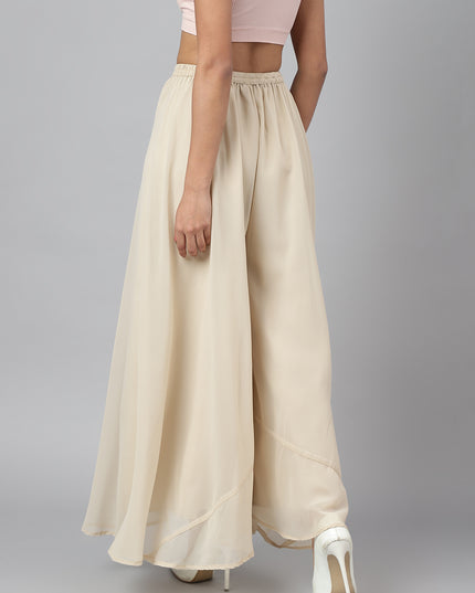 Women’s Freesize Georgette Flared Sharara Palazzo Pant with Lining