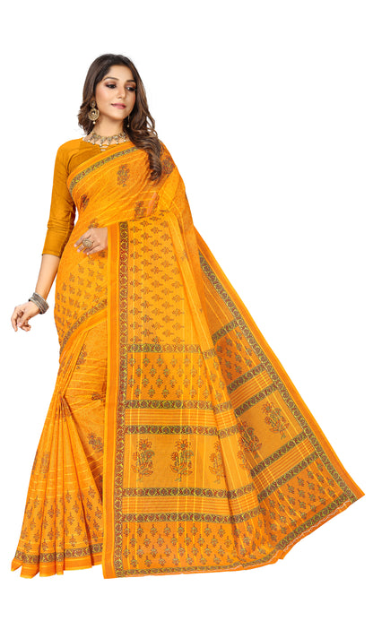 Pure Cotton Printed Mul Mul Saree for Women without Blouse Piece