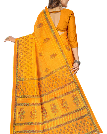 Pure Cotton Printed Mul Mul Saree for Women without Blouse Piece