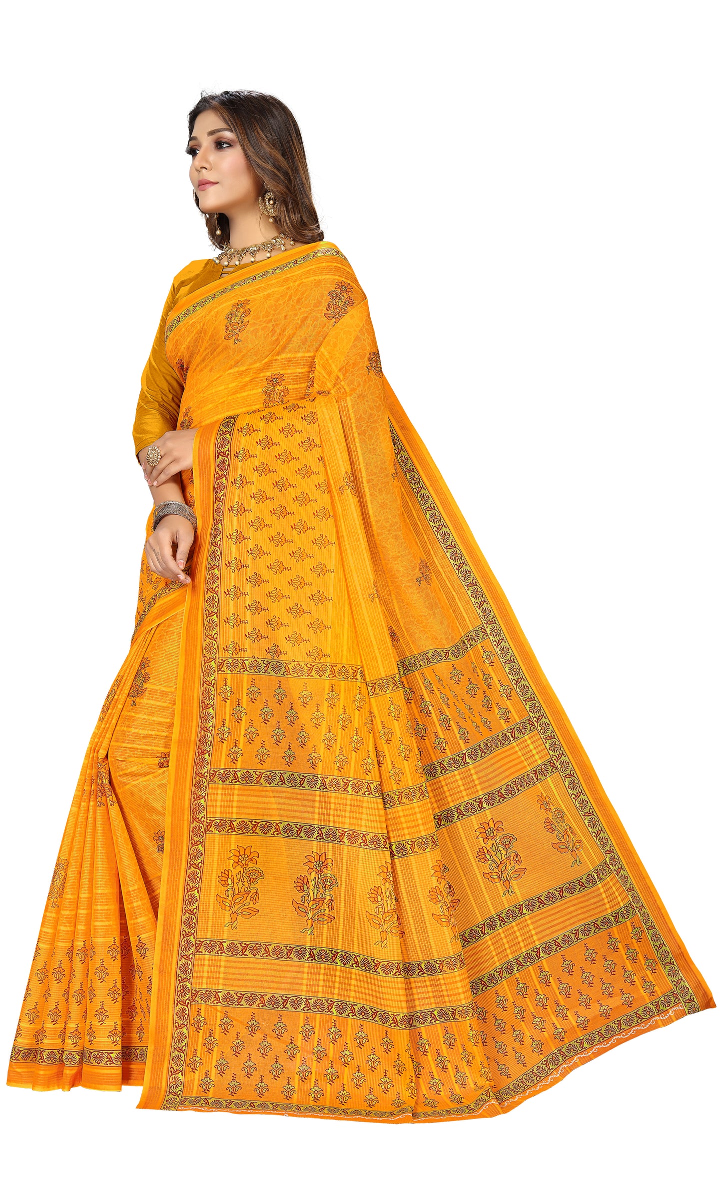 Pure Cotton Printed Mul Mul Saree for Women without Blouse Piece