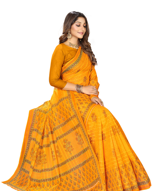 Pure Cotton Printed Mul Mul Saree for Women without Blouse Piece