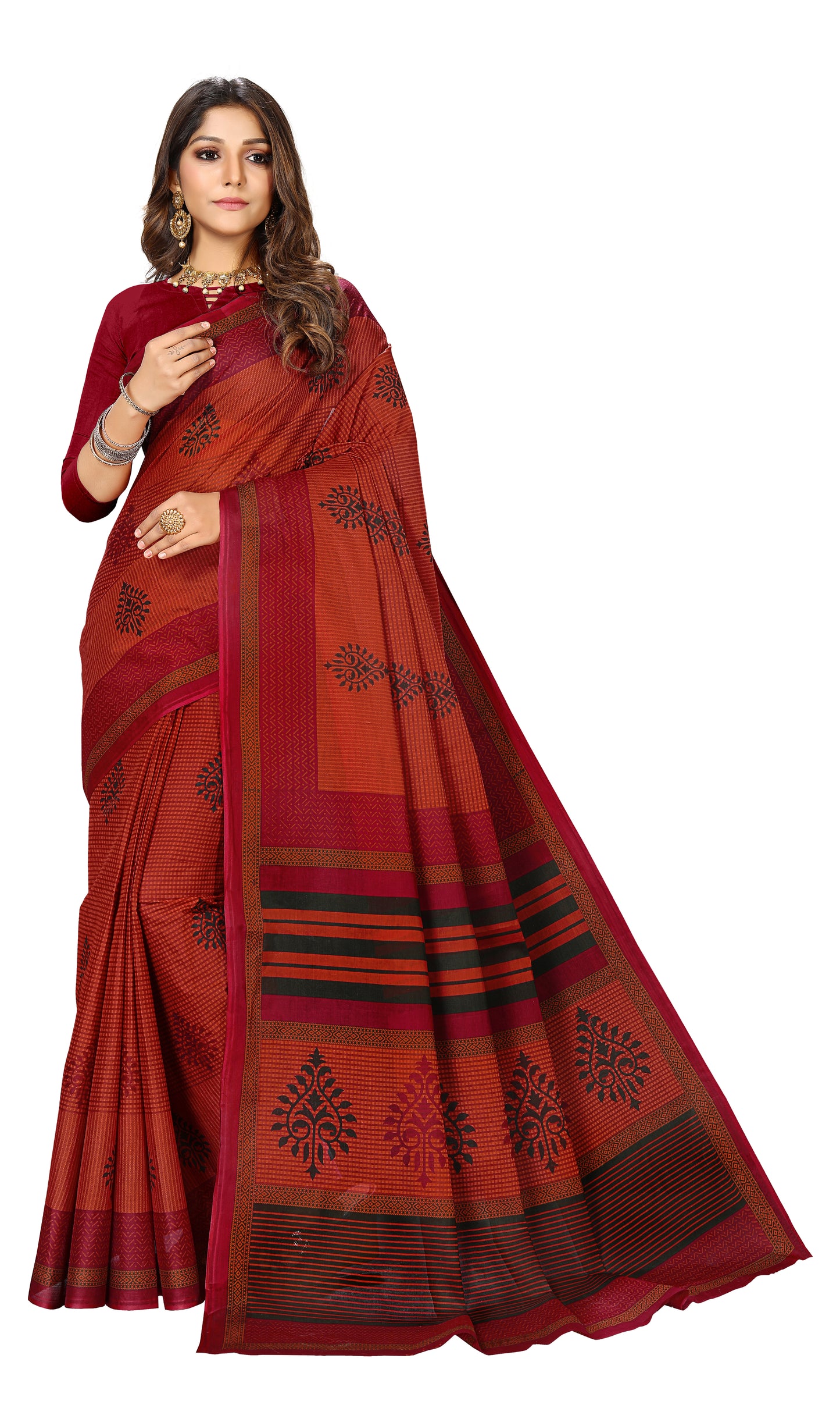Pure Cotton Printed Mulmul Saree for Women without Blouse Piece