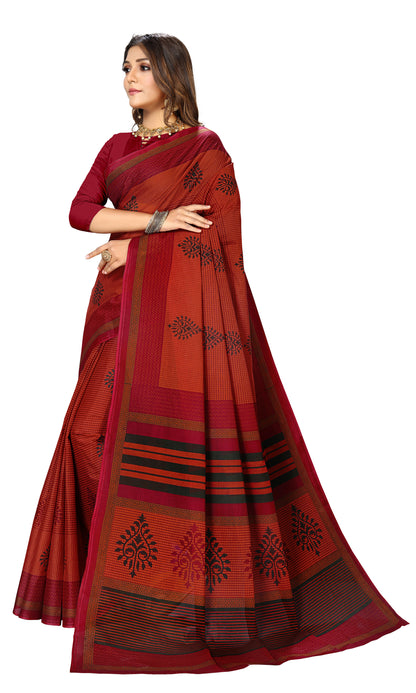 Pure Cotton Printed Mulmul Saree for Women without Blouse Piece