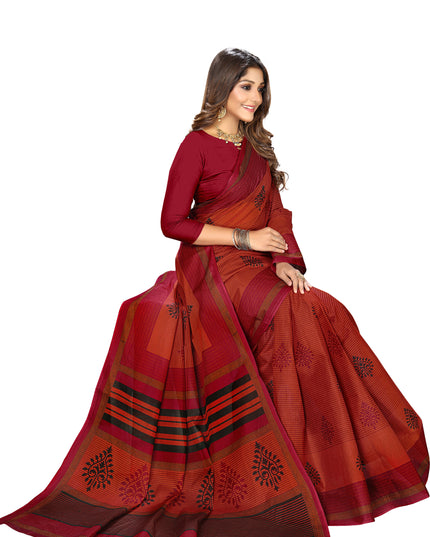 Pure Cotton Printed Mulmul Saree for Women without Blouse Piece