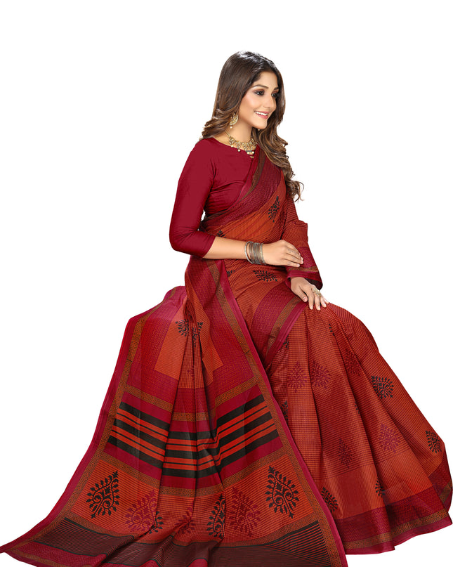 Pure Cotton Printed Mulmul Saree for Women without Blouse Piece