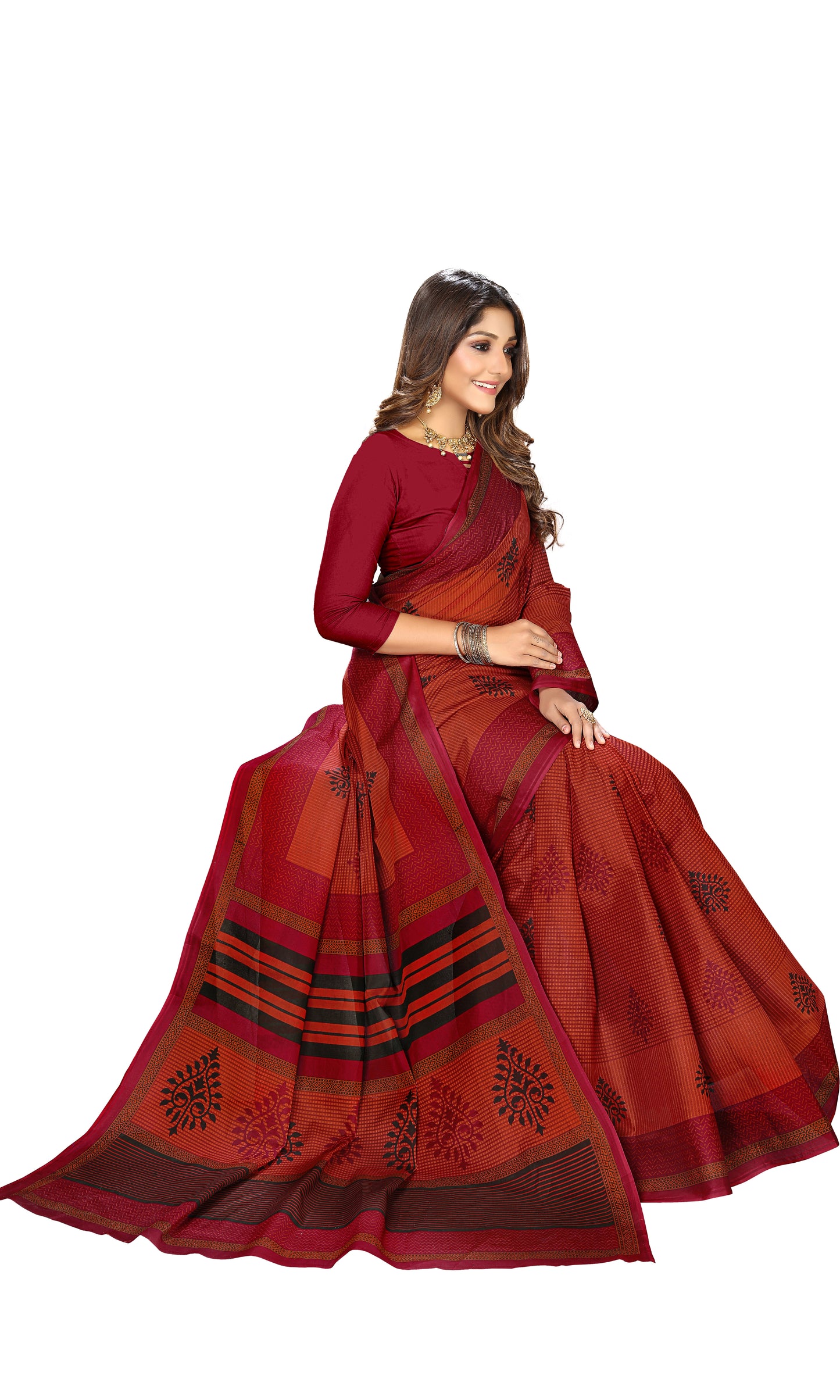 Pure Cotton Printed Mulmul Saree for Women without Blouse Piece