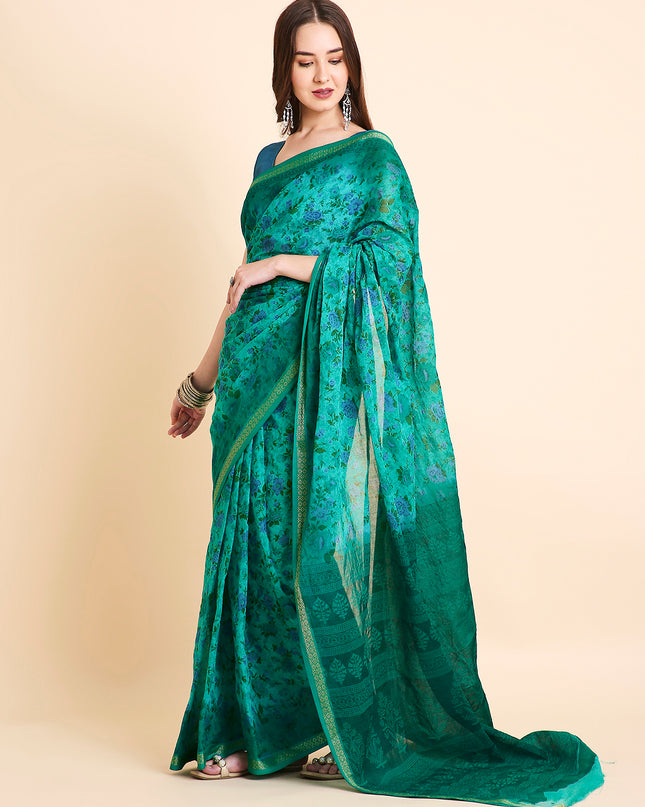 Pure Cotton Printed Mulmul Saree for Women with Blouse Piece