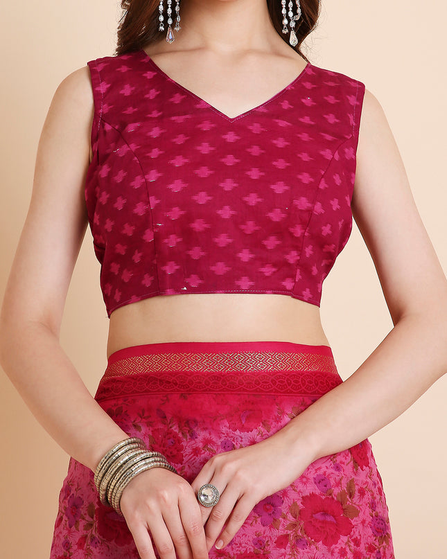 Pure Cotton Printed Mulmul Saree for Women with Blouse Piece