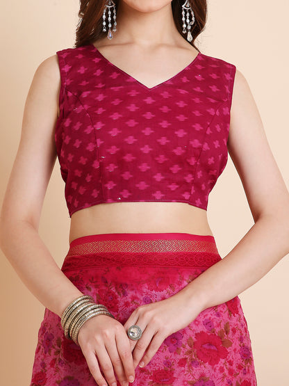 Pure Cotton Printed Mulmul Saree for Women with Blouse Piece