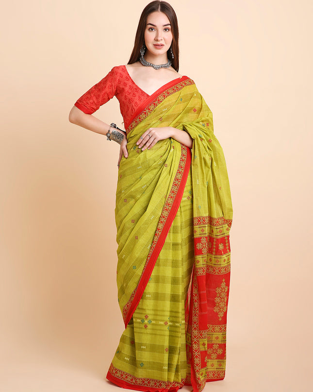 Pure Cotton Printed Mulmul Saree for Women with Blouse Piece