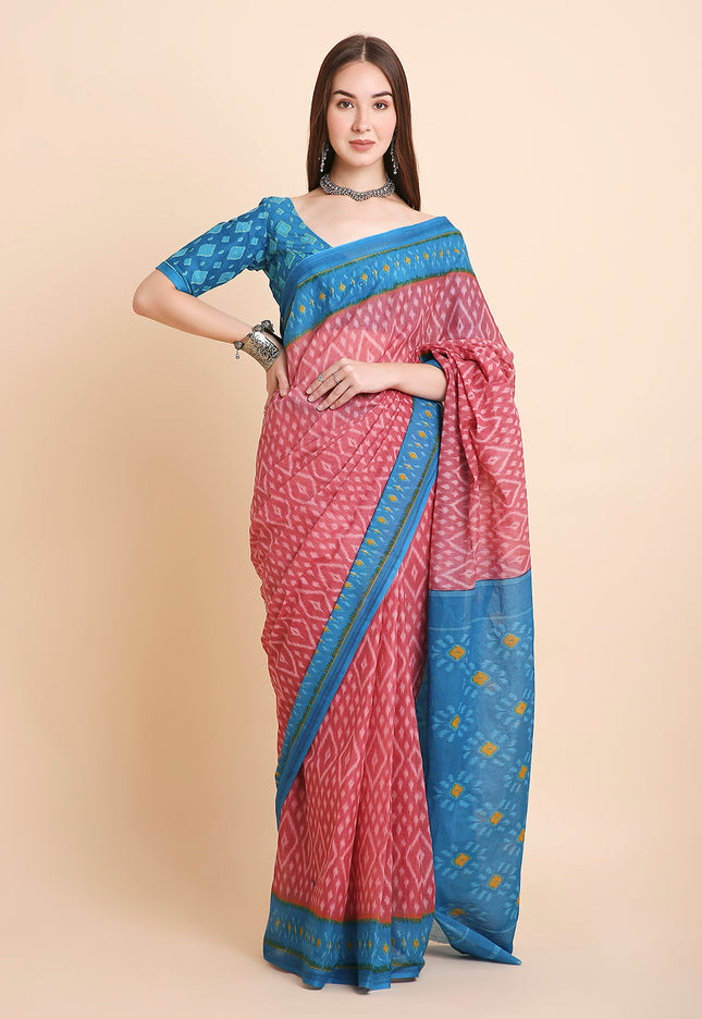 Pure Cotton Printed Mulmul Saree for Women with Blouse Piece