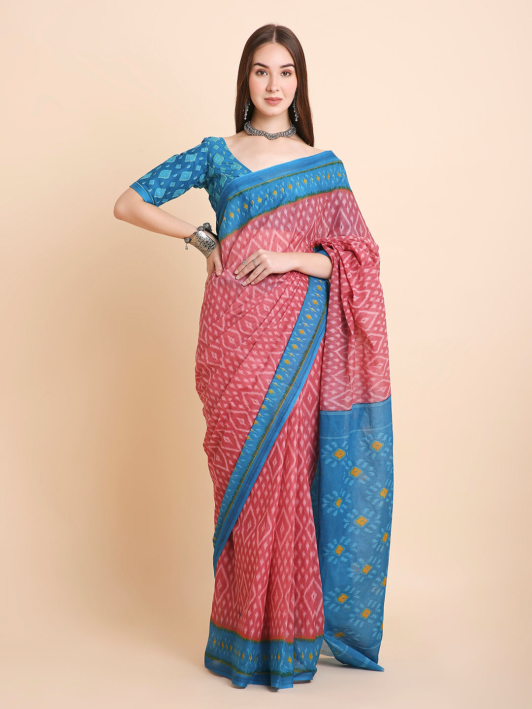 Pure Cotton Printed Mulmul Saree for Women with Blouse Piece