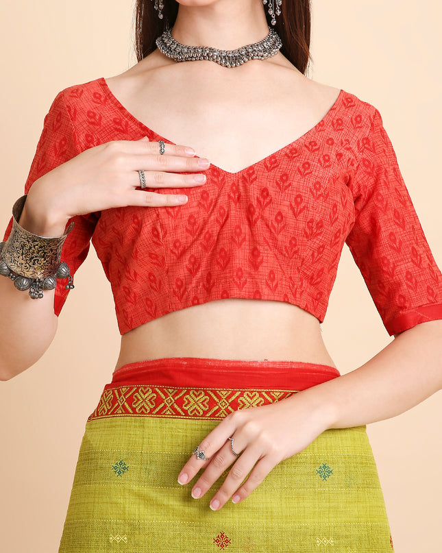 Pure Cotton Printed Mulmul Saree for Women with Blouse Piece