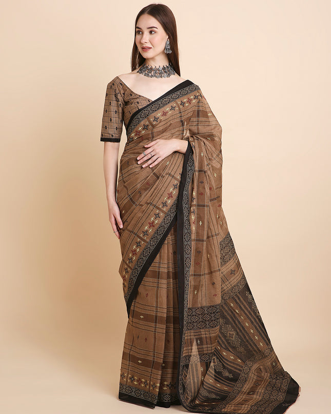 Pure Cotton Printed Mulmul Saree for Women with Blouse Piece