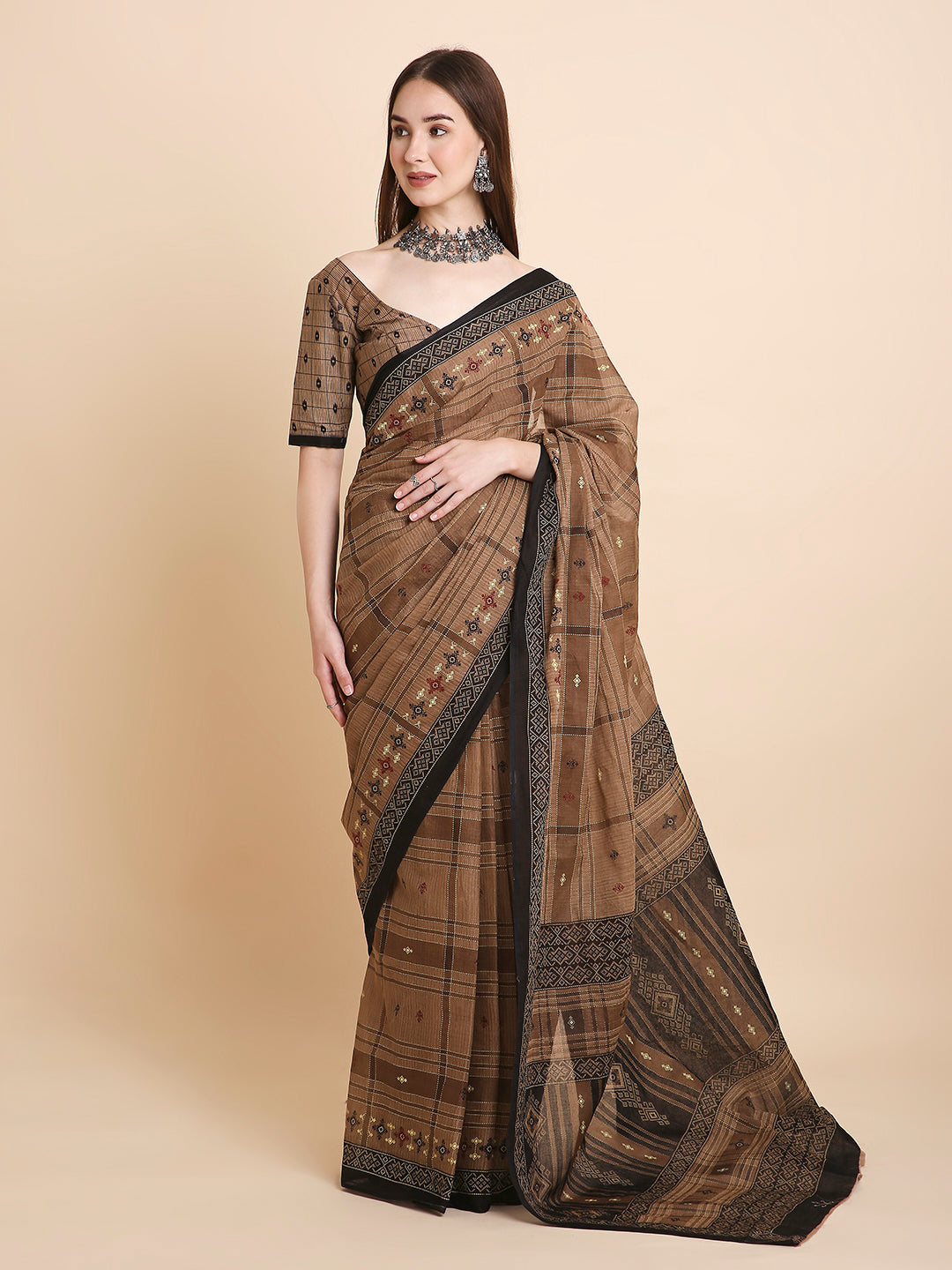 Pure Cotton Printed Mulmul Saree for Women with Blouse Piece
