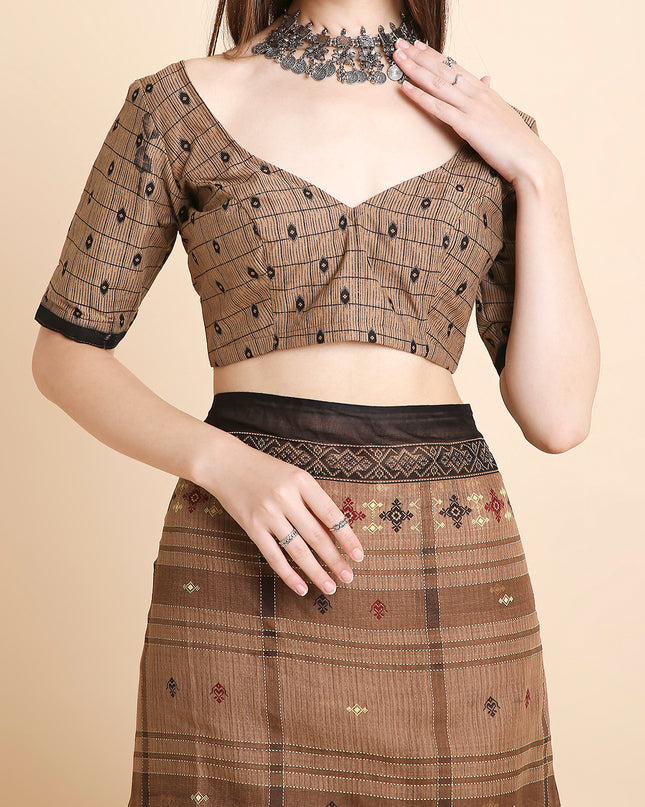 Pure Cotton Printed Mulmul Saree for Women with Blouse Piece