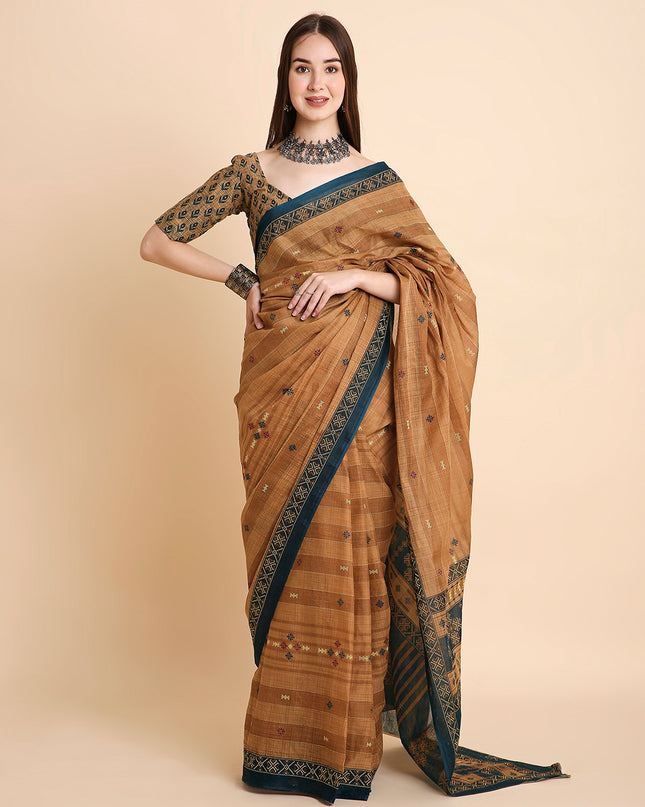 Pure Cotton Printed Mulmul Saree for Women with Blouse Piece