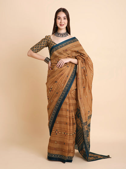Pure Cotton Printed Mulmul Saree for Women with Blouse Piece