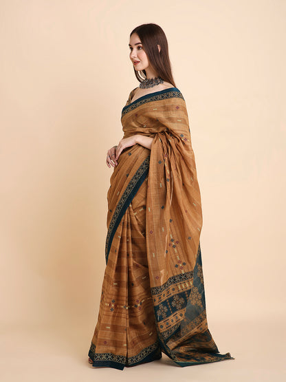 Pure Cotton Printed Mulmul Saree for Women with Blouse Piece