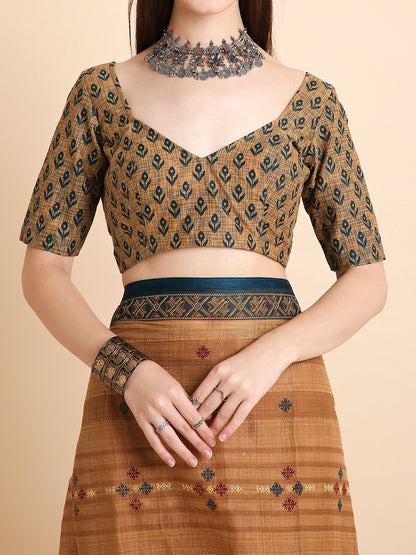 Pure Cotton Printed Mulmul Saree for Women with Blouse Piece
