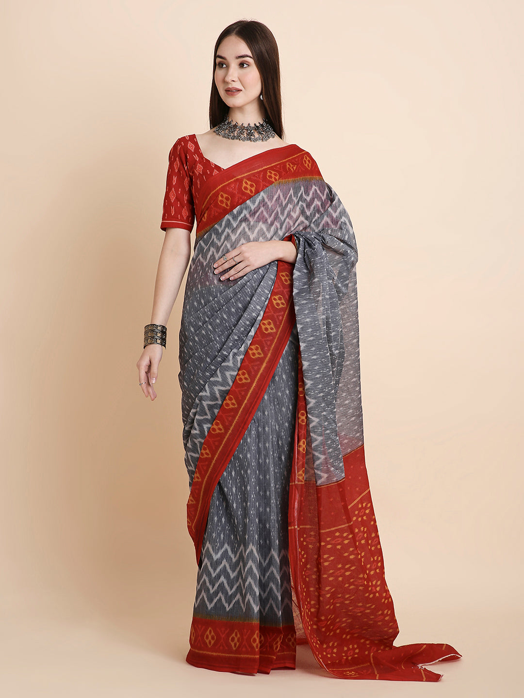 Pure Cotton Printed Mulmul Saree for Women with Blouse Piece
