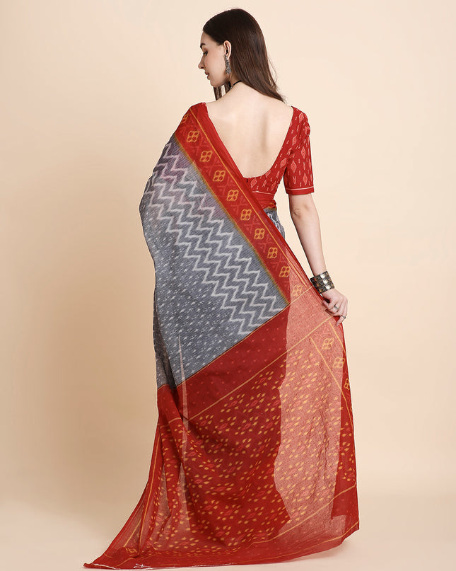 Pure Cotton Printed Mulmul Saree for Women with Blouse Piece