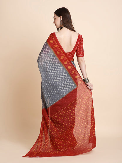 Pure Cotton Printed Mulmul Saree for Women with Blouse Piece