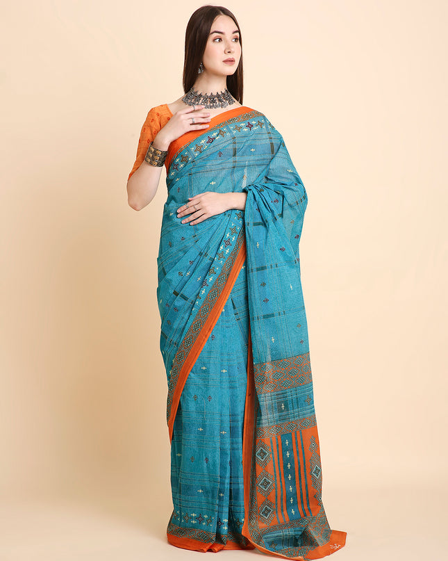Pure Cotton Printed Mulmul Saree for Women with Blouse Piece