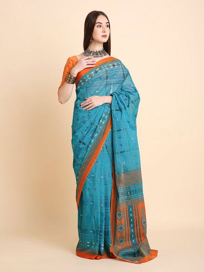 Pure Cotton Printed Mulmul Saree for Women with Blouse Piece