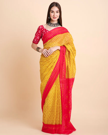 Pure Cotton Printed Mulmul Saree for Women with Blouse Piece