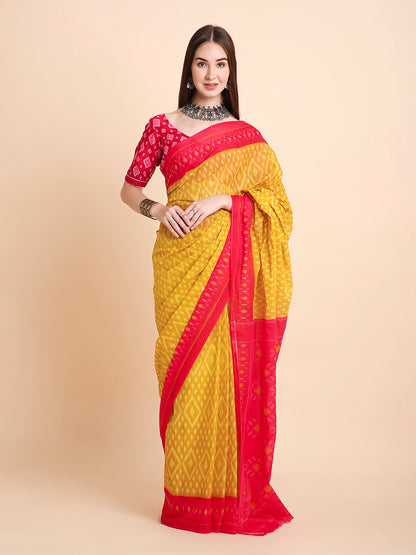 Pure Cotton Printed Mulmul Saree for Women with Blouse Piece