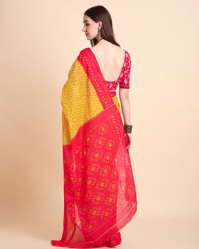Pure Cotton Printed Mulmul Saree for Women with Blouse Piece