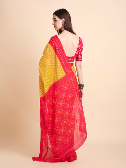 Pure Cotton Printed Mulmul Saree for Women with Blouse Piece