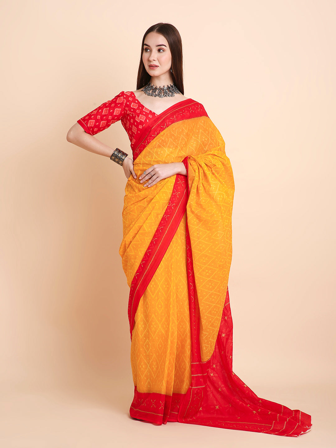Pure Cotton Printed Mulmul Saree for Women with Blouse Piece