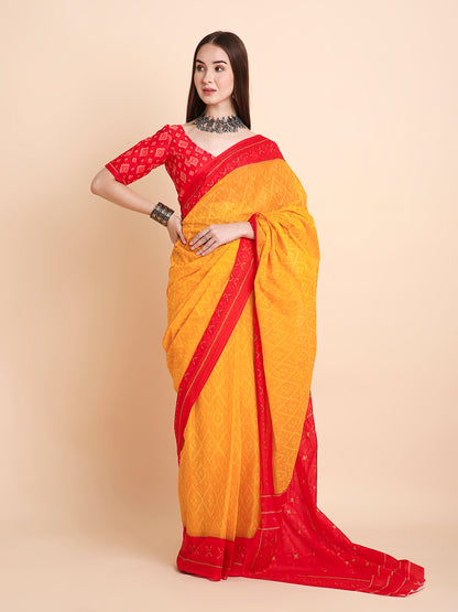 Pure Cotton Printed Mulmul Saree for Women with Blouse Piece