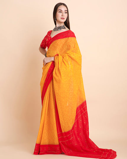 Pure Cotton Printed Mulmul Saree for Women with Blouse Piece