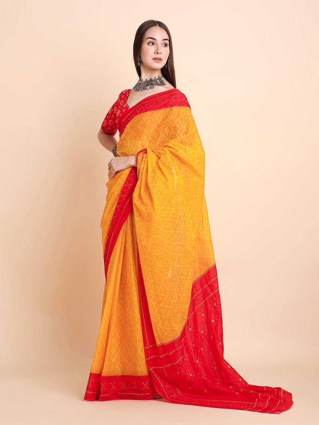 Pure Cotton Printed Mulmul Saree for Women with Blouse Piece
