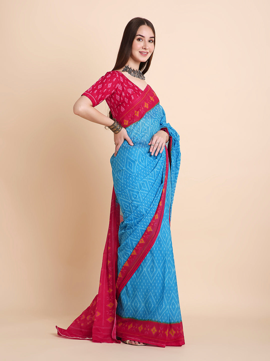 Pure Cotton Printed Mulmul Saree for Women with Blouse Piece