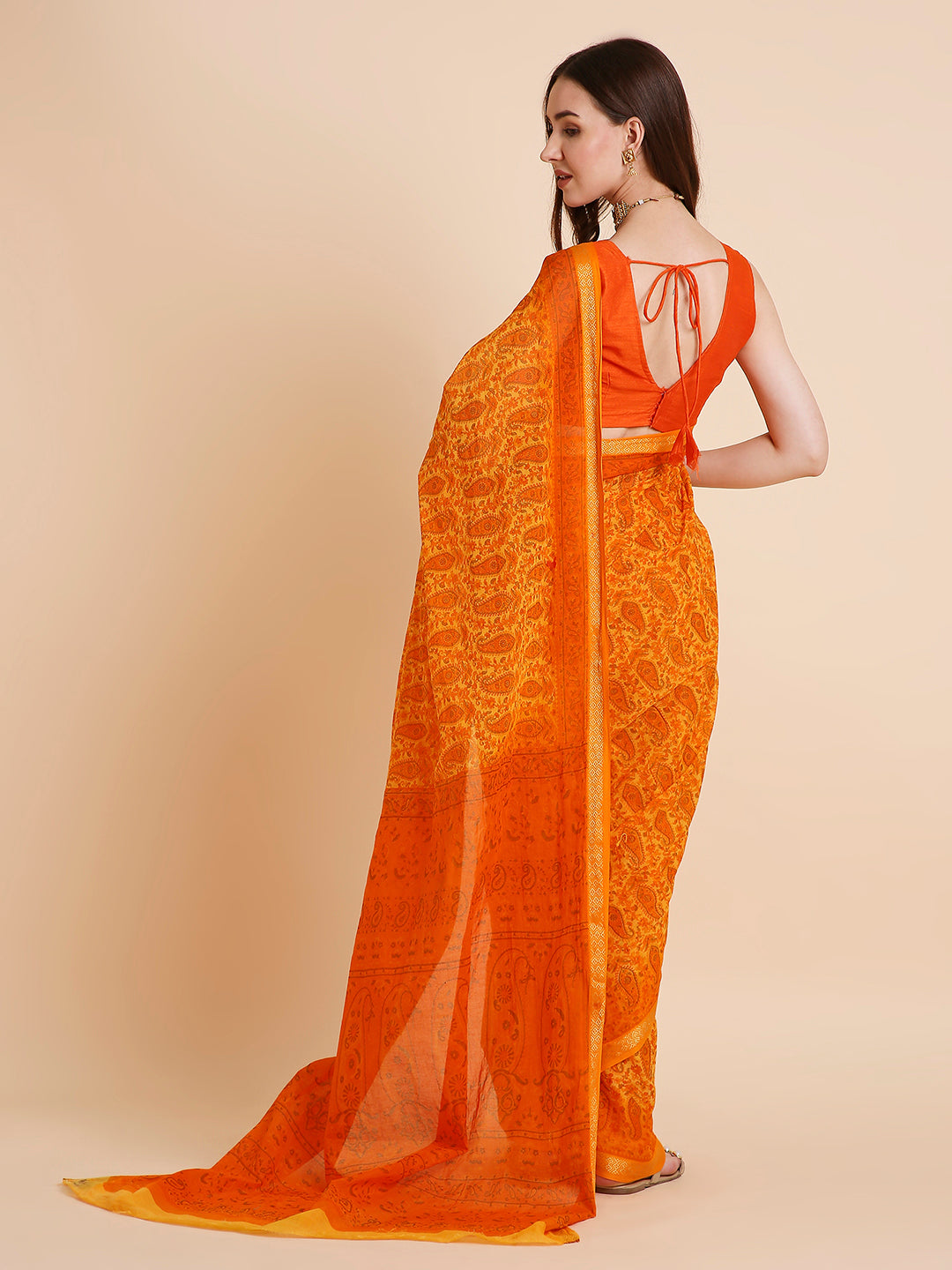 Pure Cotton Printed Mulmul Saree for Women with Blouse Piece