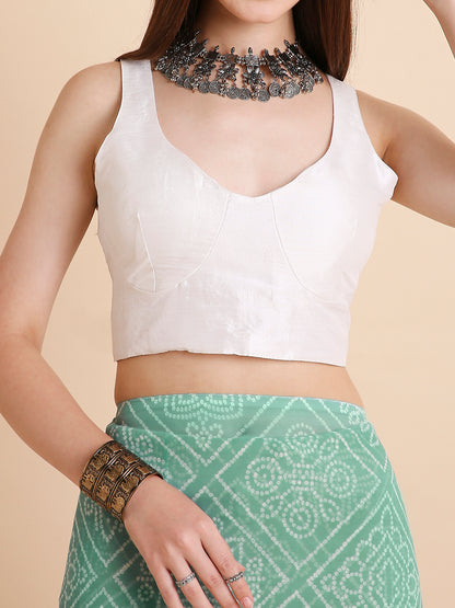 Chiffon Bandhani Printed Saree without Blouse Piece
