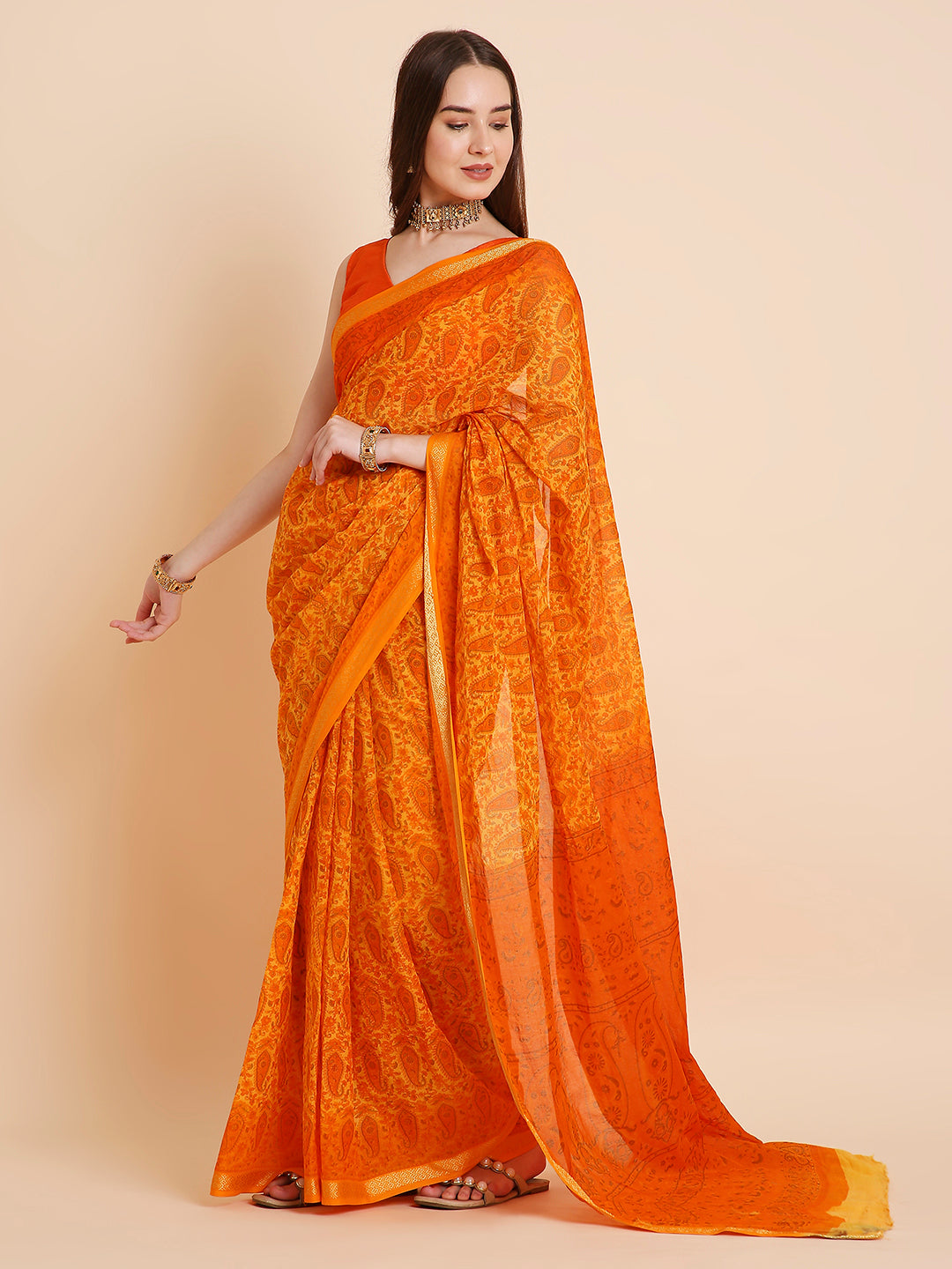 Pure Cotton Printed Mulmul Saree for Women with Blouse Piece