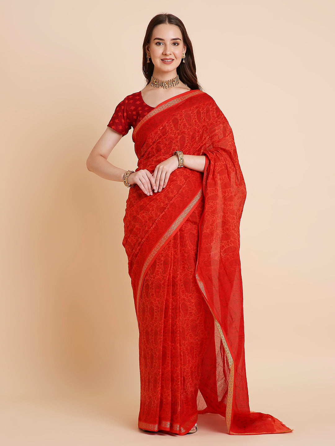 Pure Cotton Printed Mulmul Saree for Women with Blouse Piece